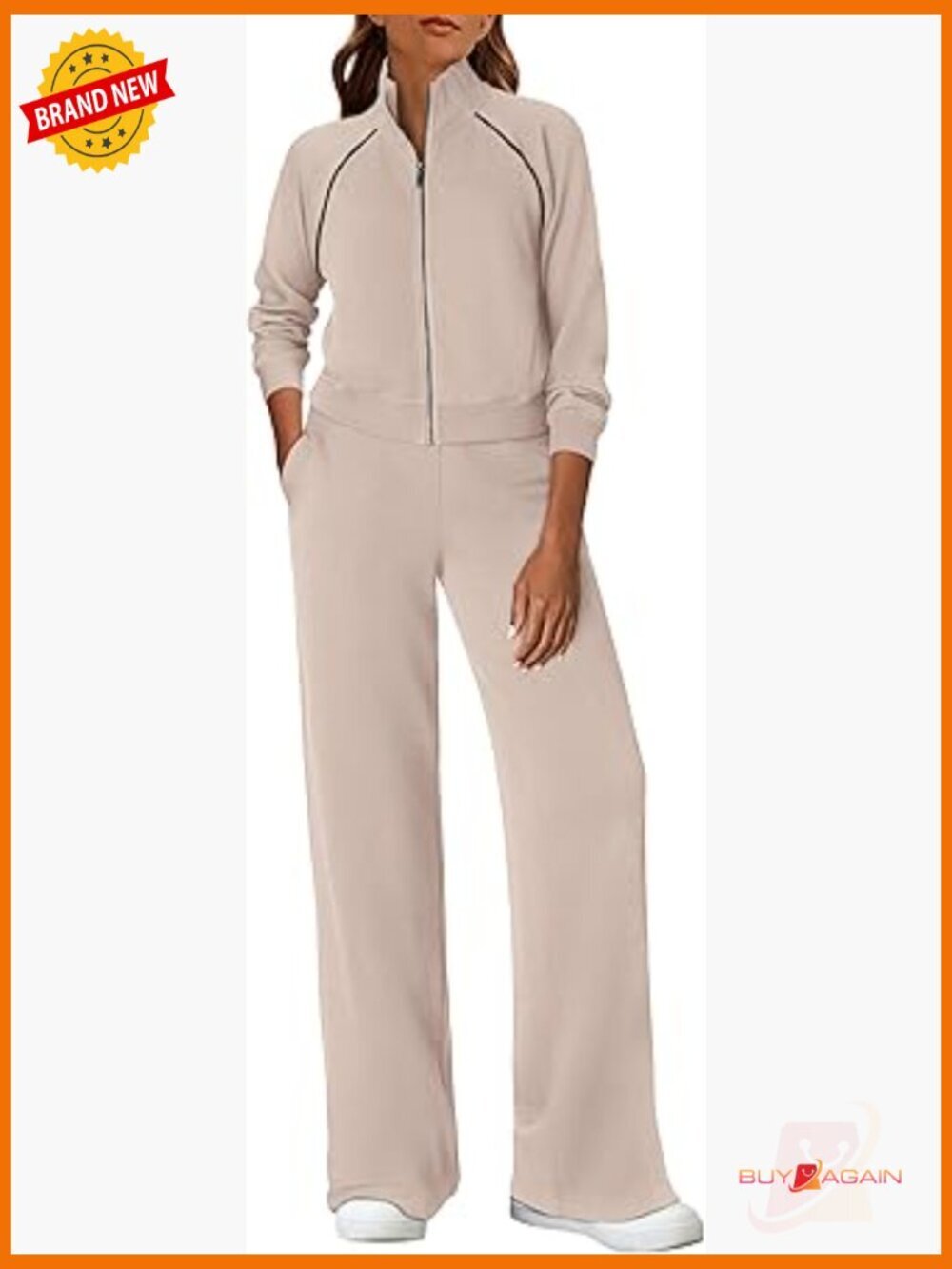 2 Piece Sweatsuit Set Full Zip Top & Wide Leg Pants Lounge Set Tracksuit